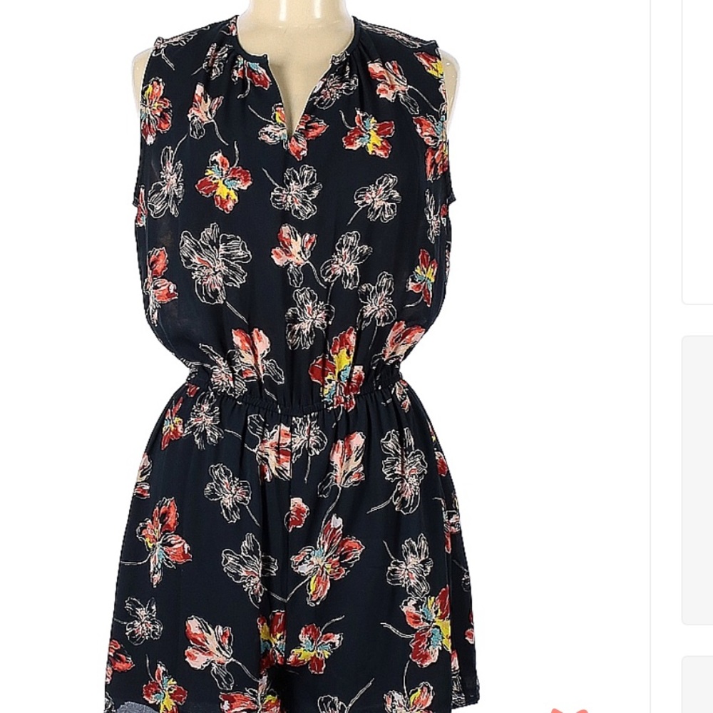 Beautiful Aqua Floral Romper in Size Medium